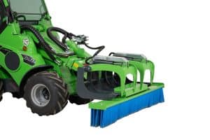 Avant Push Broom on Root Grapple Attachment for Avant Articulated Mini loader